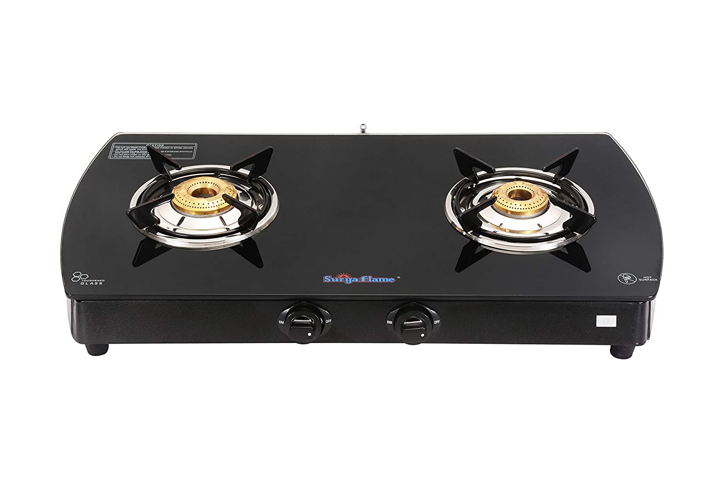 

Surya Flame SF 2B CURVE MS NA 2 Burner Regular Black Gas Stove ISI Certified