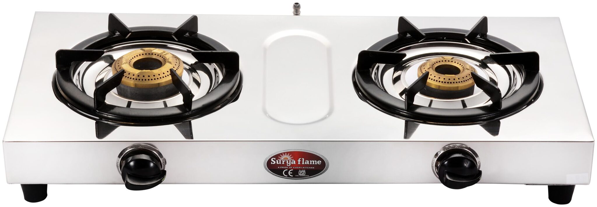

Surya Flame Sleek Stainless steel 2 Burner Regular Silver Gas Stove