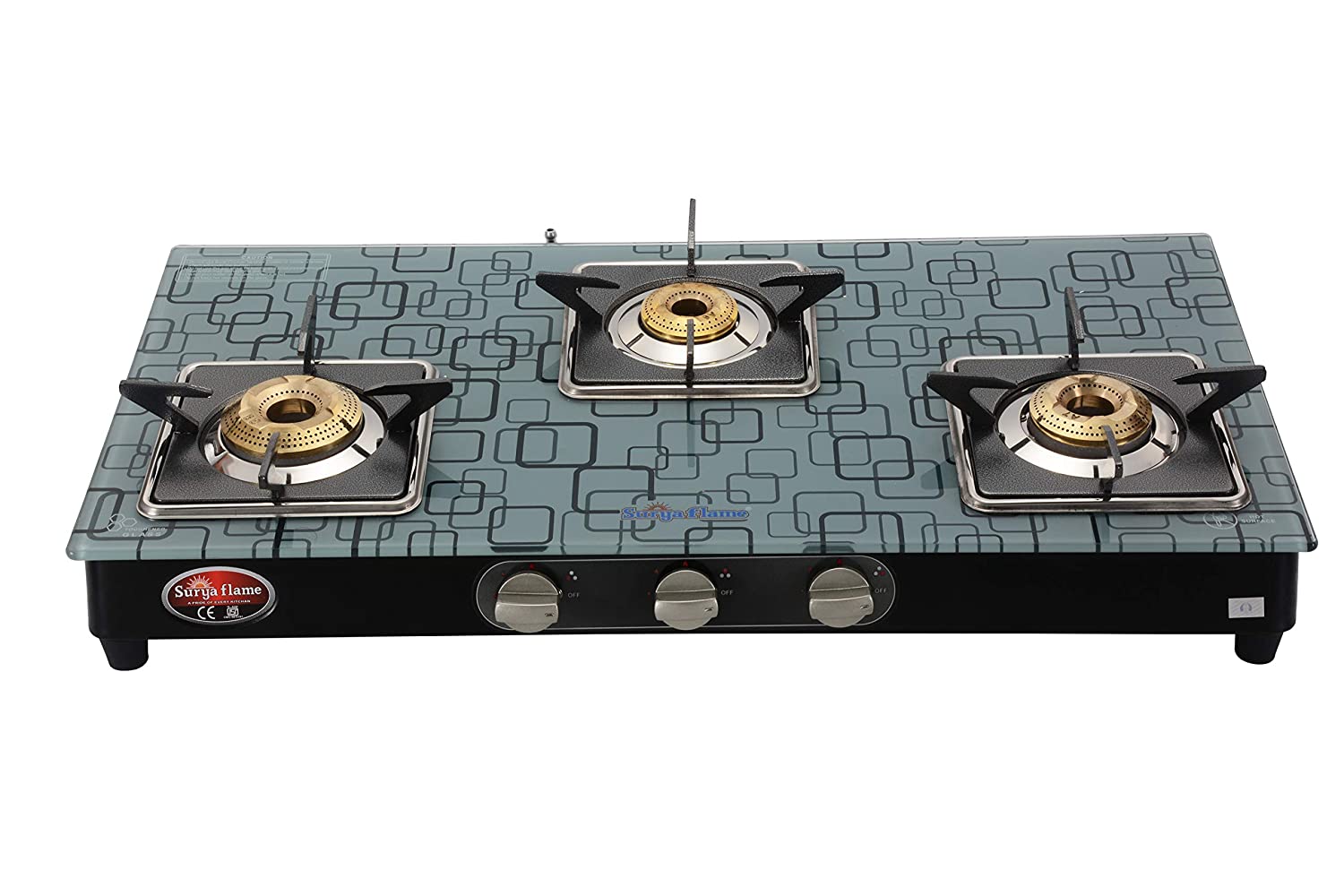 

Surya Flame 3B ULTRA GT MS NA 3 Burner Regular Black Gas Stove ISI Certified