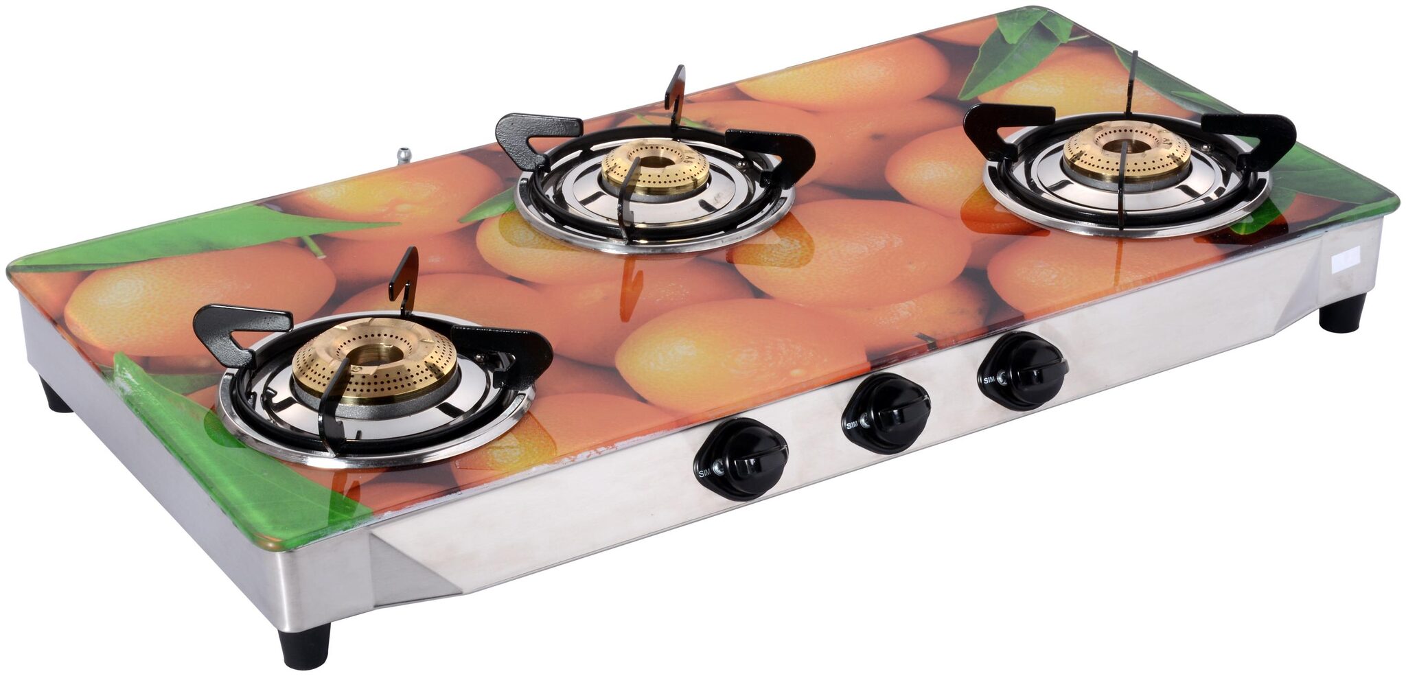 

SURYAONE sh19 3 Burner Regular Multicolor Gas Stove ISI Certified