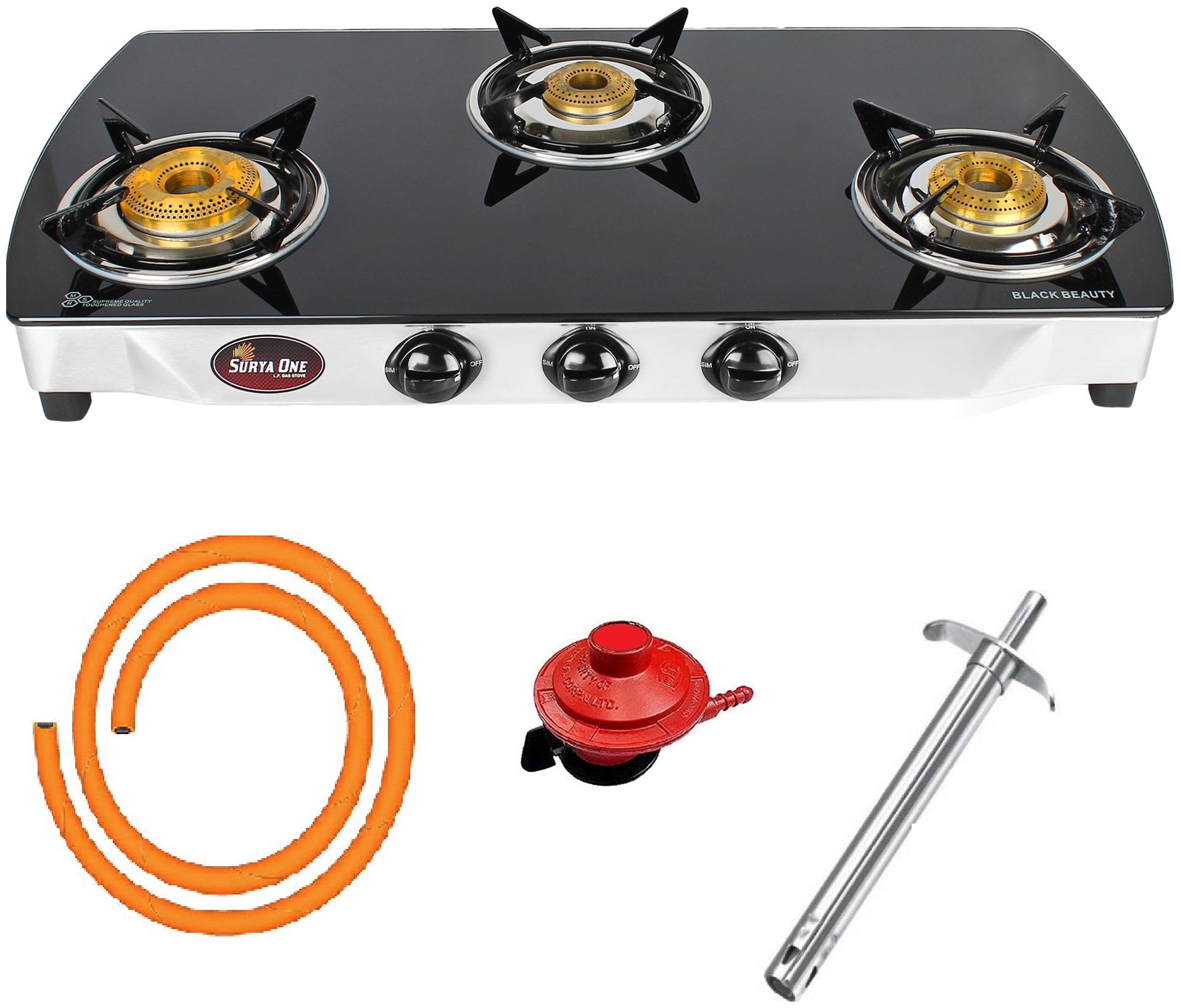 

SURYAONE 3 Burner Regular Assorted Gas Stove