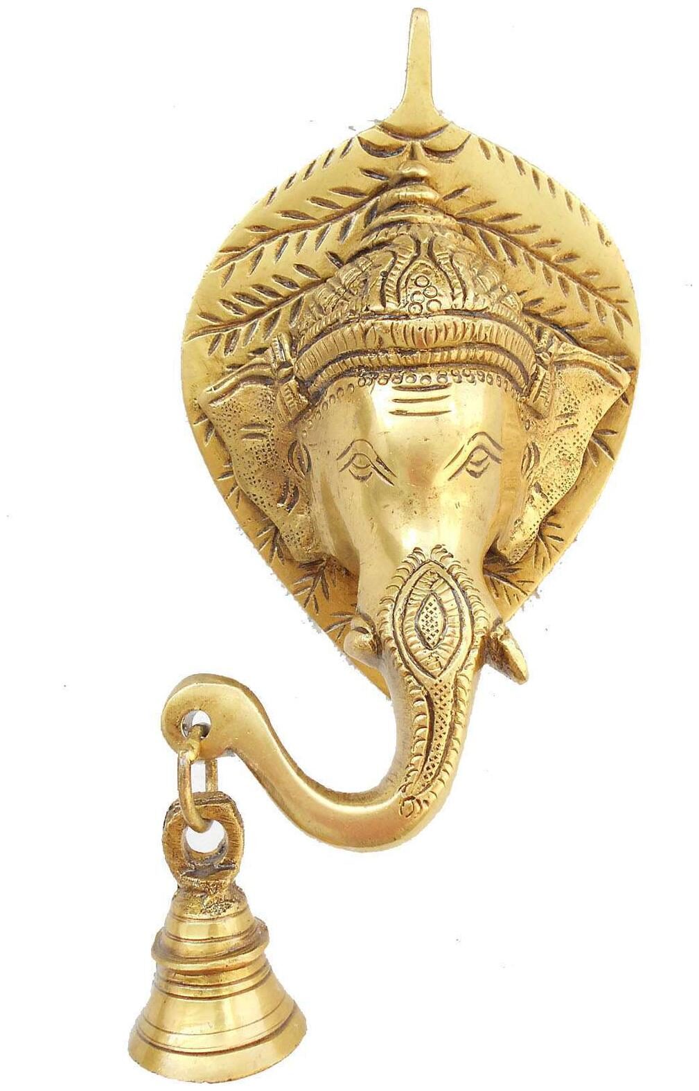 

Susajjit Antique and Excellent Ganesha Wall Hanging Hold a Bell made of Brass
