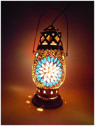 Buy Susajjit Antique Work Glass Decorative Hanging Lantern