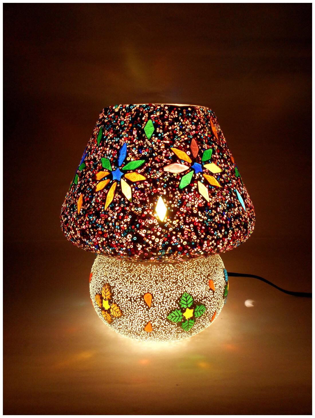 

Susajjit Artistic Night Lamp Beautiful Multi color Table Lamp for Home Hotel Restaurant Resort Decoration Night Lamp