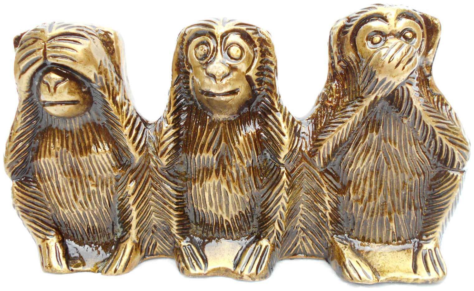 

Susajjit Brass Three Monkey Showpiece Home Decoratives Antique Brass Finish Table De cor