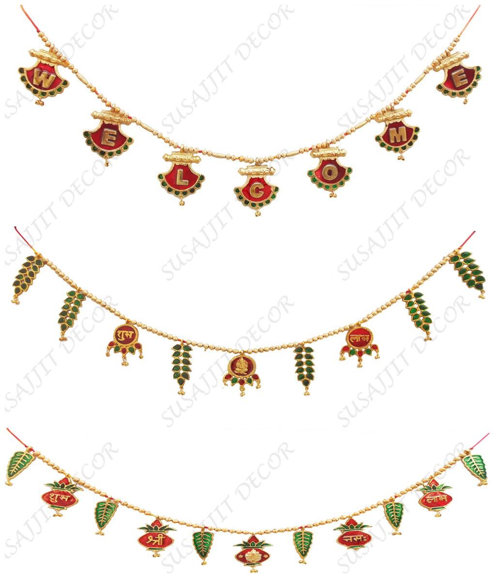 

Susajjit Decor Toran Decorative Bandhanwar Metal Door Decorative Item for Festive Decoration