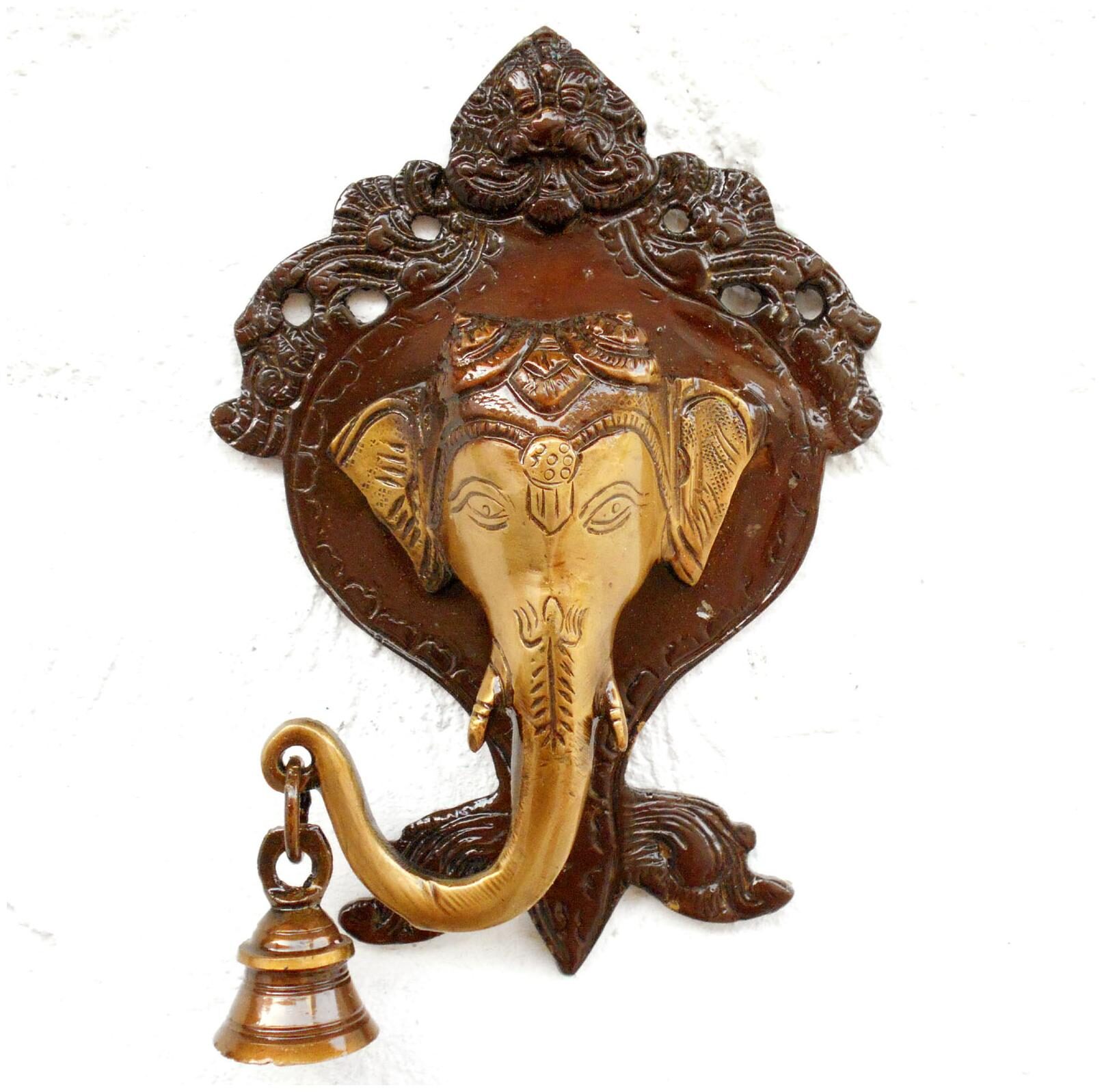 

Susajjit Decor Lord Ganesha Brass Wall Hanging With Bell Gives Antique Look