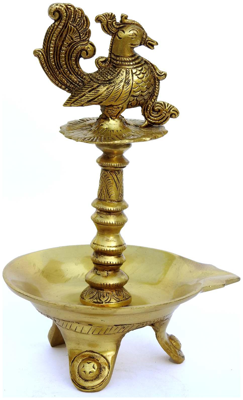

Susajjit Decor Brass Oil Lamp Of Peacock Figure Table Lamp Diya