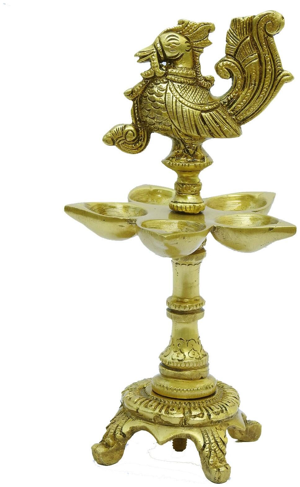 

Susajjit Decor Brass Peacock Oil Lamp Handmade Diwali Bird Decoartion Lamp Diya