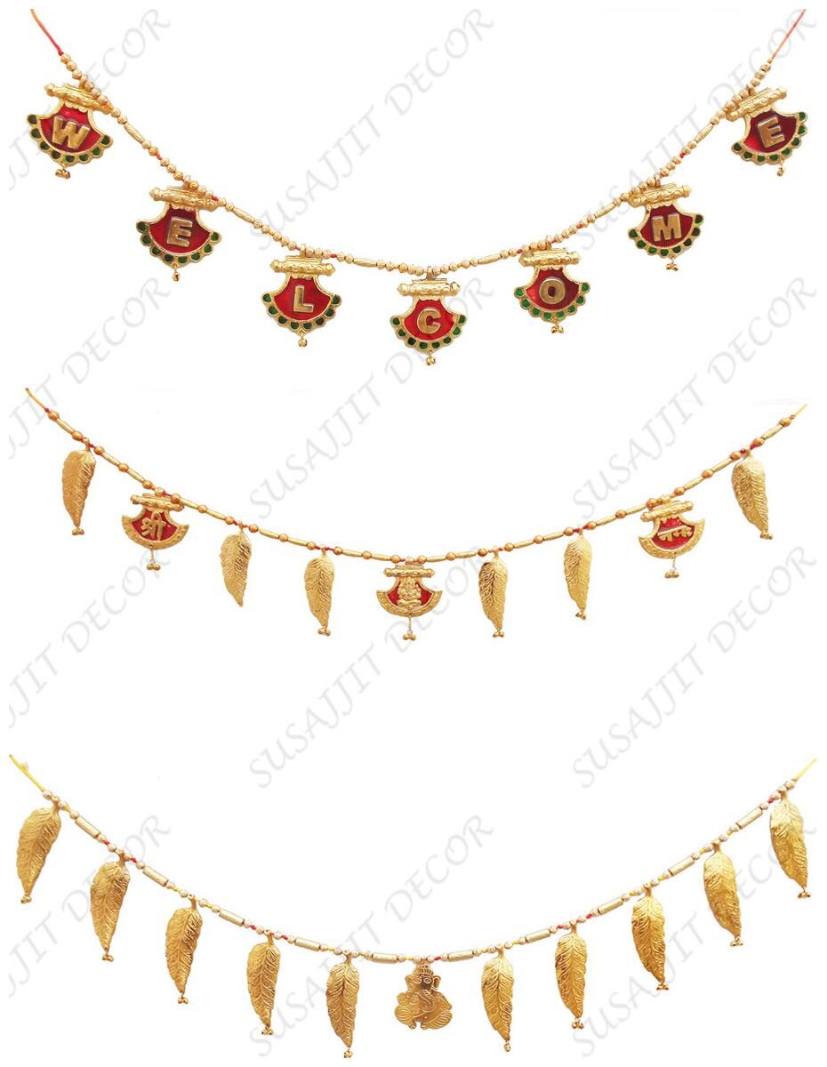 

Susajjit Decor Toran Decorative Bandhanwar Metal Door Decorative Item for Festive Decoration