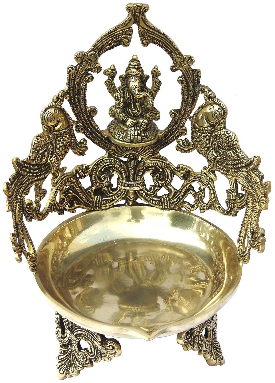 

Susajjit Decor Decorative Big Size Urli Or Diya With Ganesha Design