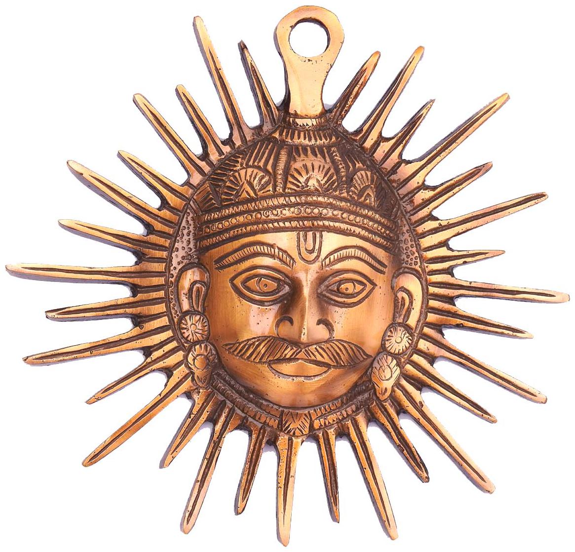 

Susajjit Decor Brass Sun Face Decorative Antique Wall Hanging For Positivity And Decoration