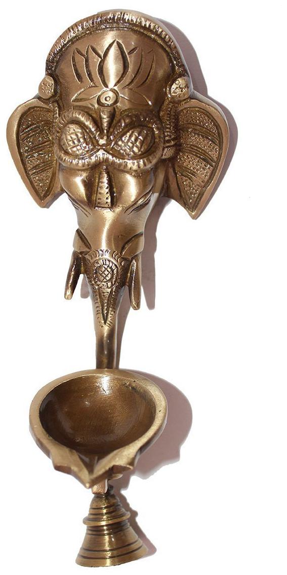 

Susajjit Decor Wall Hanging Diya With Brass Antique Finish Ganesha Wall Diya