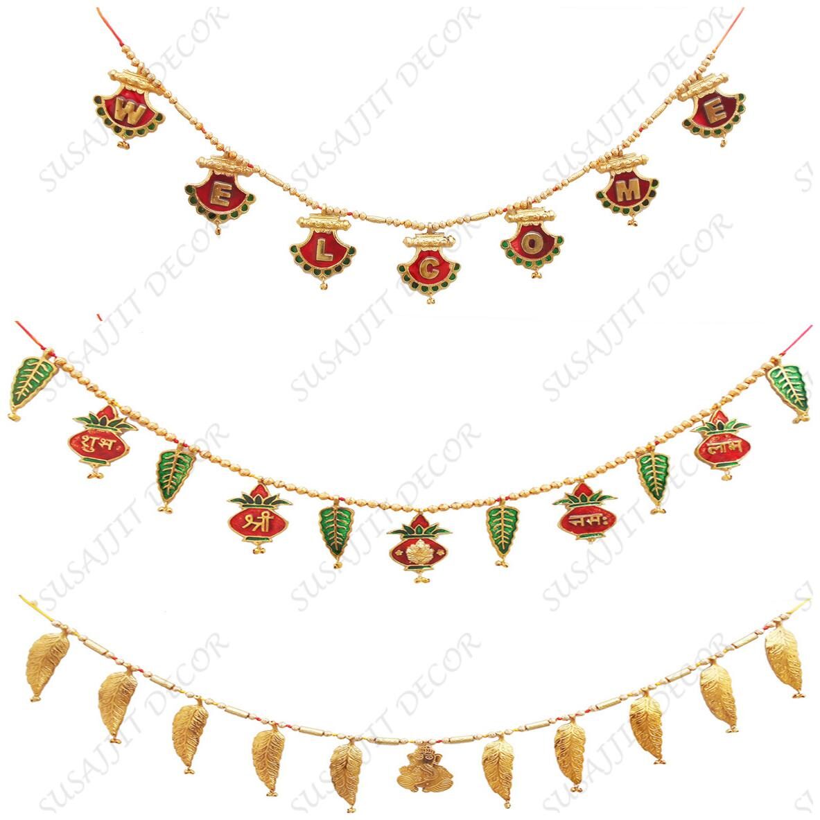 

Susajjit Decor Toran Decorative Bandhanwar Metal Door Decorative Item for Festive Decoration