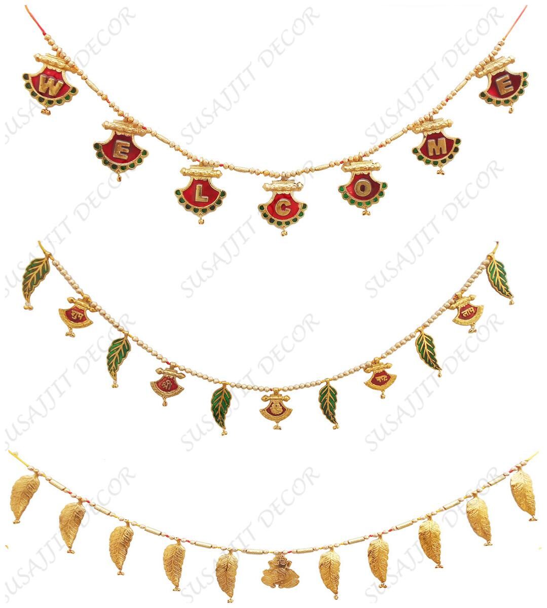 

Susajjit Decor Toran Decorative Bandhanwar Metal Door Decorative Item for Festive Decoration