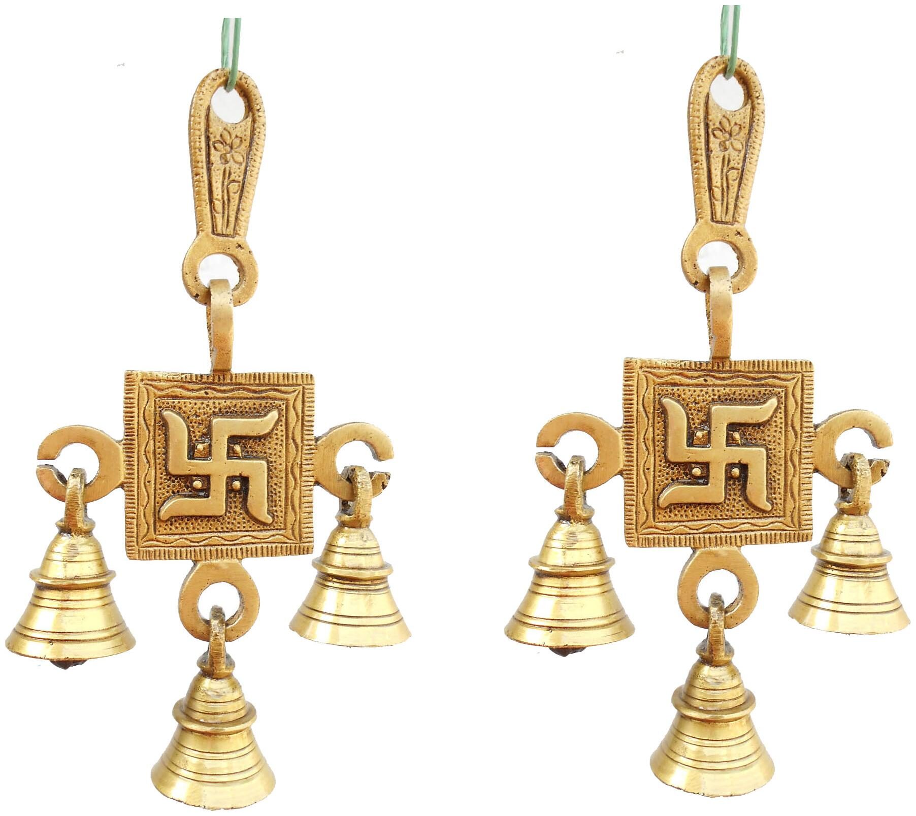 

Susajjit Decor Satiya Hanging Bells Set Brass Decorative Bell