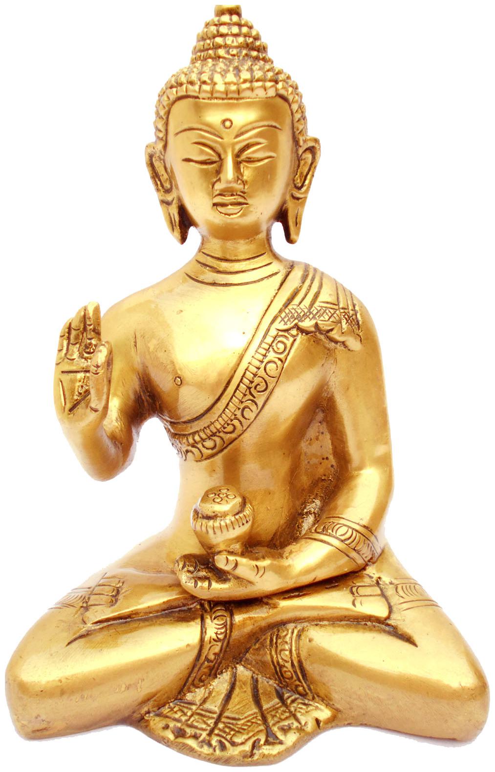 

Susajjit Decor Lord Gautam Buddha Brass Sculpture Showpiece In Antique Finish