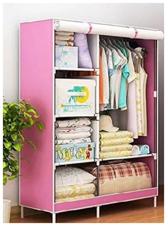 

svk dream Wardrobe Organizer Storage Rack for Kids and Women Clothes Cabinet Bedroom Organizer Colour Pattern as Image
