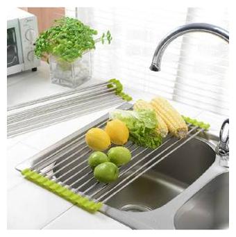 

SWADEC Kitchen Roll-up Dish Drying Rack Stainless Steel Over Sink Foldable Drainer