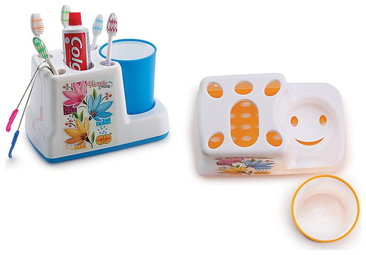 

SWADEC Toothpaste and Toothbrush Holder with Glass