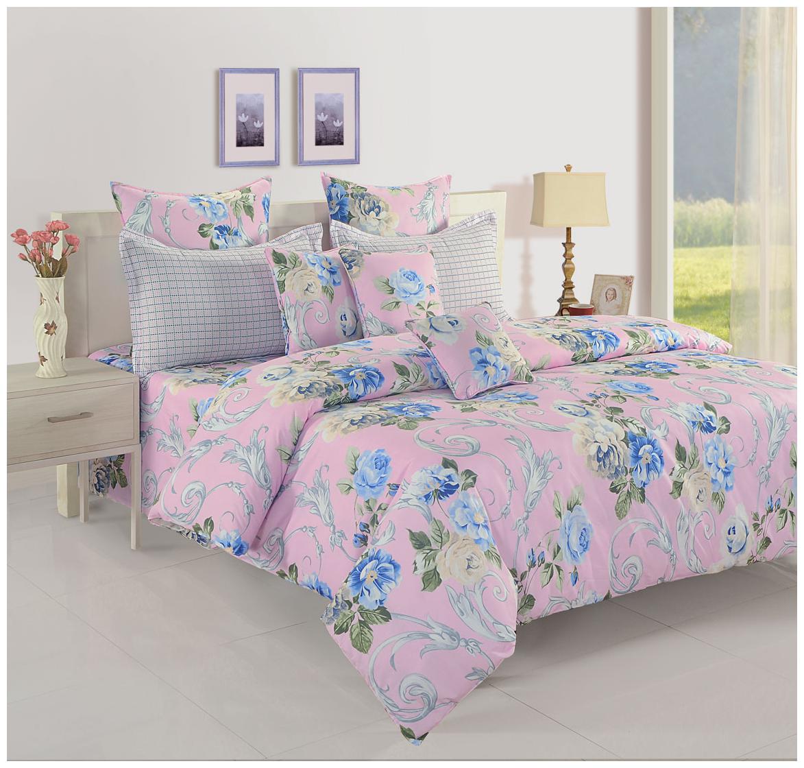 

Swayam Cotton Floral Double Size Bedsheet 160 TC ( 1 Bedsheet With 2 Pillow Covers Purple )