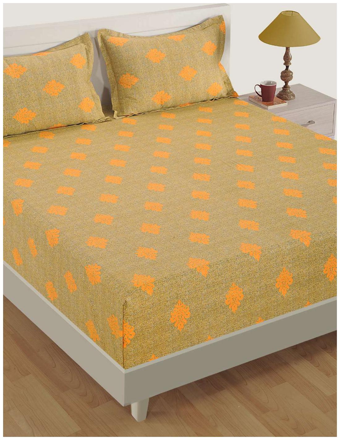 

Swayam Cotton Paisley Single Size Bedsheet 180 TC ( 1 Bedsheet With 1 Pillow Covers Yellow )