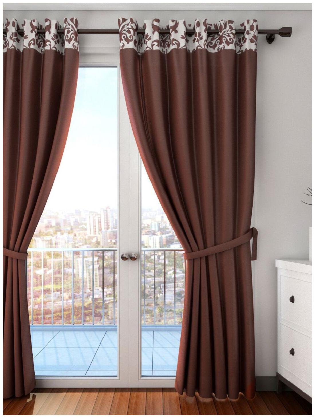 

Swayam Silk Long Door Blackout Brown Regular Curtain ( Eyelet Closure Solid )