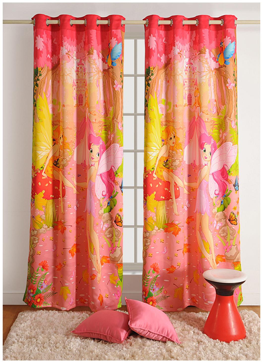 

Swayam Silk Window Blackout Multi Regular Curtain ( Eyelet Closure Floral )