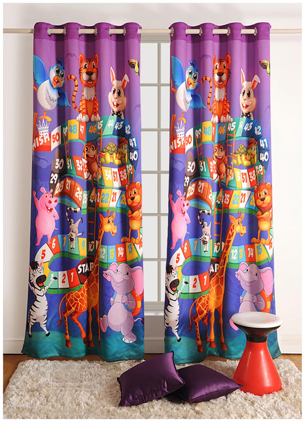 

Swayam Silk Window Blackout Multi Regular Curtain ( Eyelet Closure Floral )