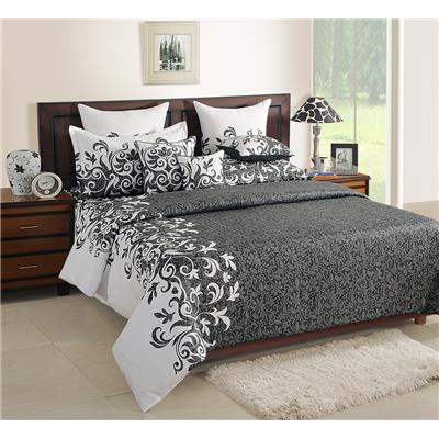 

Swayam Cotton Geometric Double Size Bedsheet 160 TC ( 1 Bedsheet With 2 Pillow Covers Grey )