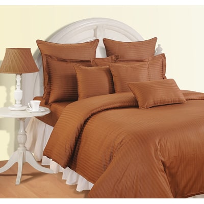 

Swayam Cotton Striped King Size Bedsheet 180 TC ( 1 Bedsheet With 2 Pillow Covers Brown )