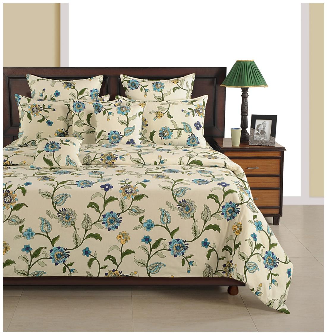

Swayam Cotton Floral Double Size Bedsheet 180 TC ( 1 Bedsheet With 2 Pillow Covers White )