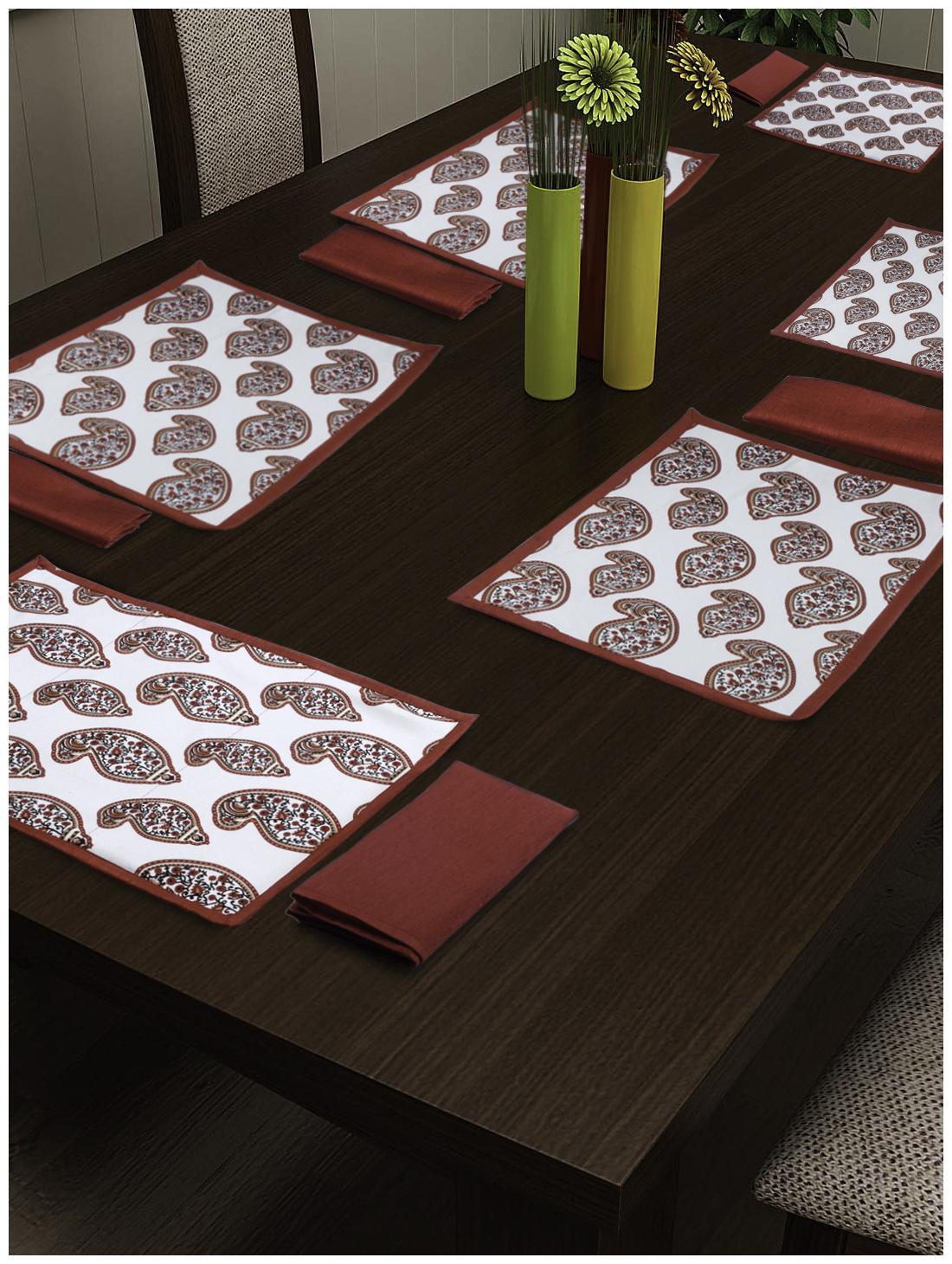 

Swayam Off White Colour Standard Table Mat and Napkin Set of 12
