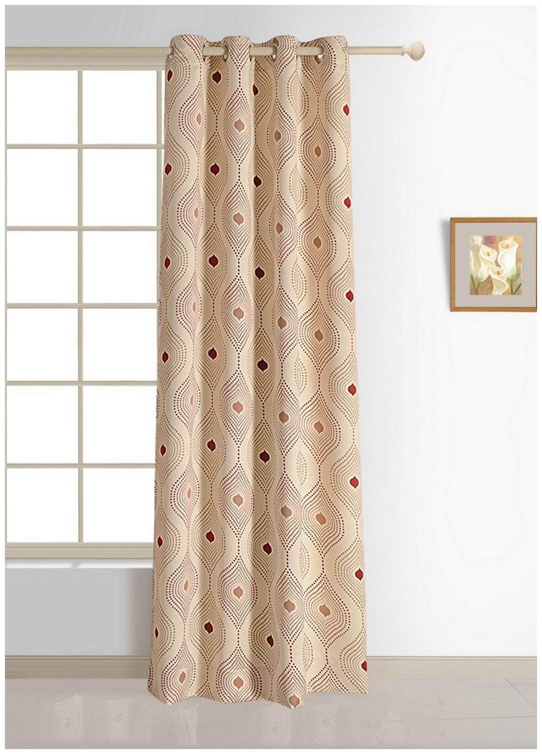 

Swayam Silk Long Door Blackout White Regular Curtain ( Eyelet Closure Geometric )