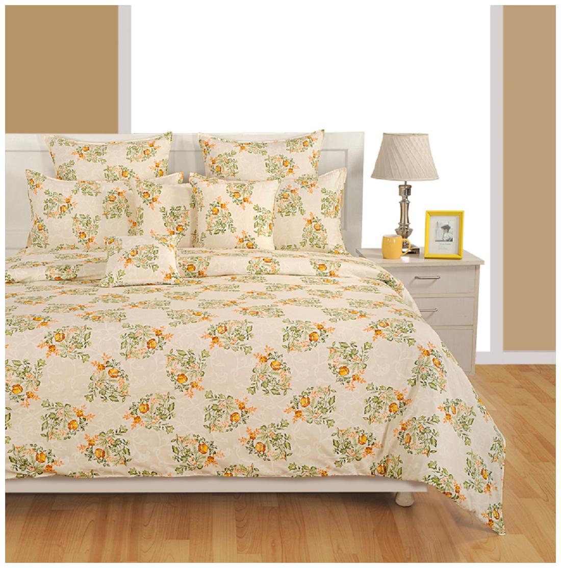 

Swayam Cotton Floral King Size Bedsheet 250 TC ( 1 Bedsheet With 2 Pillow Covers White )