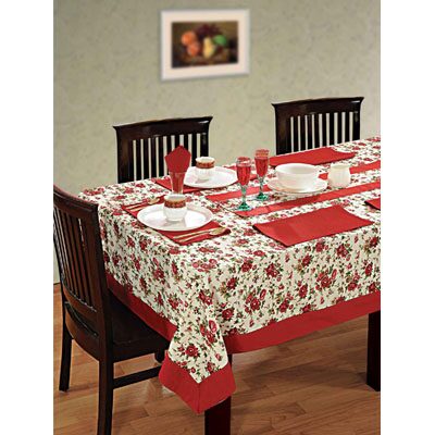 

SWAYAM Red 6 Seater Flat Table Cover
