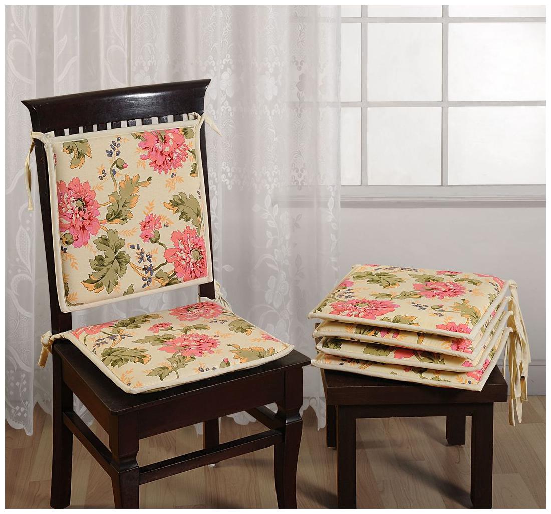

Swayam Printed Chair Pads Standard Size with Loops (16x16) Set of 2