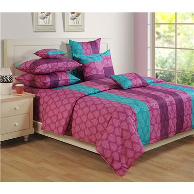 

Swayam Cotton Geometric King Size Bedsheet 144 TC ( 1 Bedsheet With 2 Pillow Covers Purple )