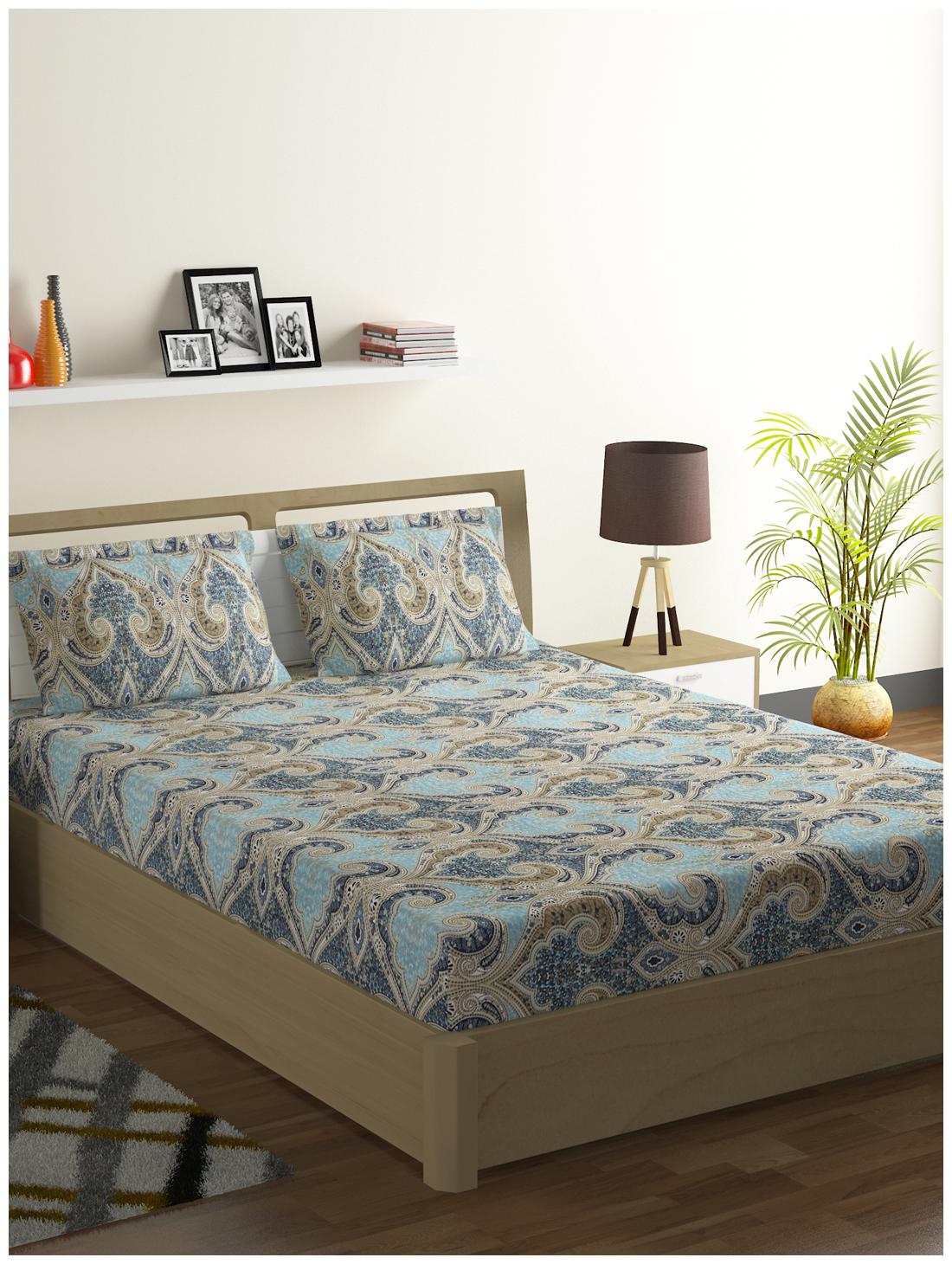 

Swayam Cotton Printed Double Size Bedsheet 144 TC ( 1 Bedsheet With 2 Pillow Covers Multi )
