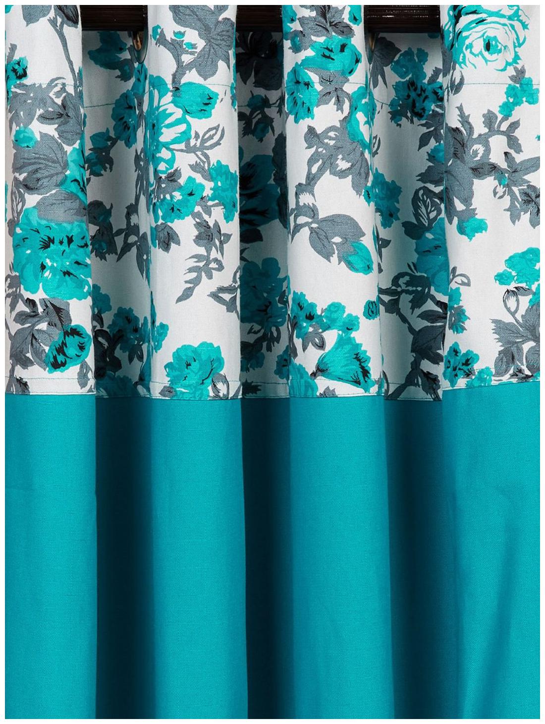 

Swayam Silk Window Blackout Turquoise Regular Curtain ( Eyelet Closure Solid )