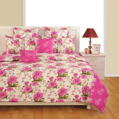 

Swayam Cotton Striped Double Size Bedsheet 160 TC ( 1 Bedsheet With 2 Pillow Covers Magenta )