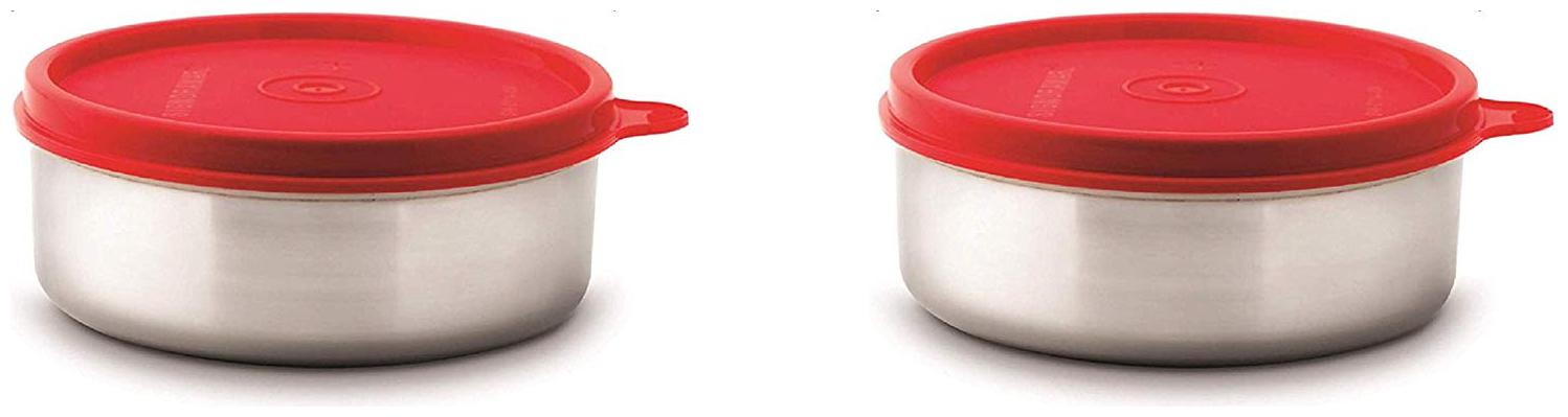 

SWHF Red 2 Containers Lunch box ( Set of 2 350 ml )