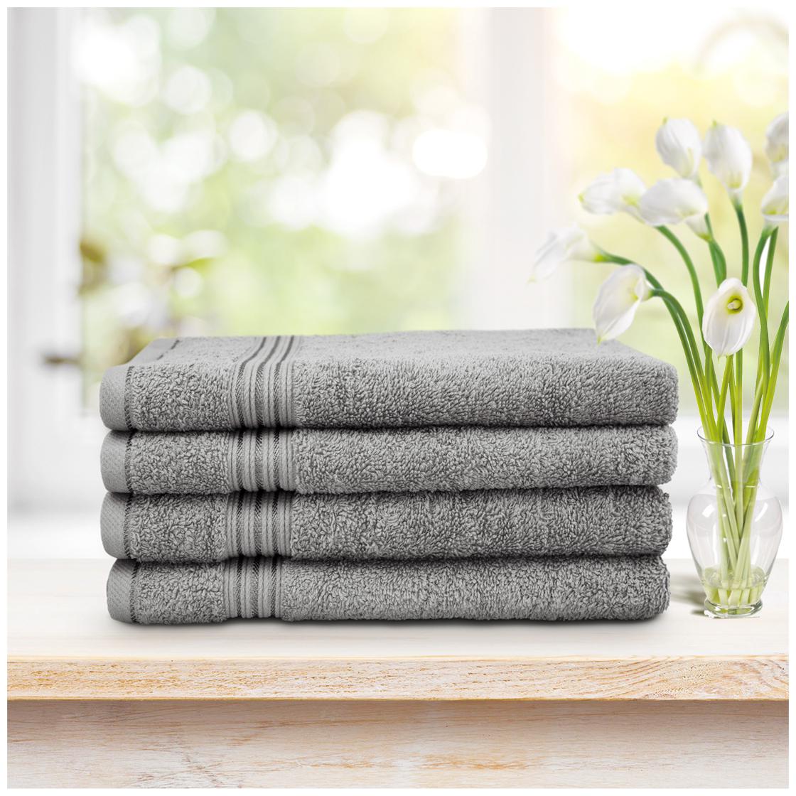 

Swiss Republic 630 GSM Cotton Hand towel ( 4 pieces Grey )