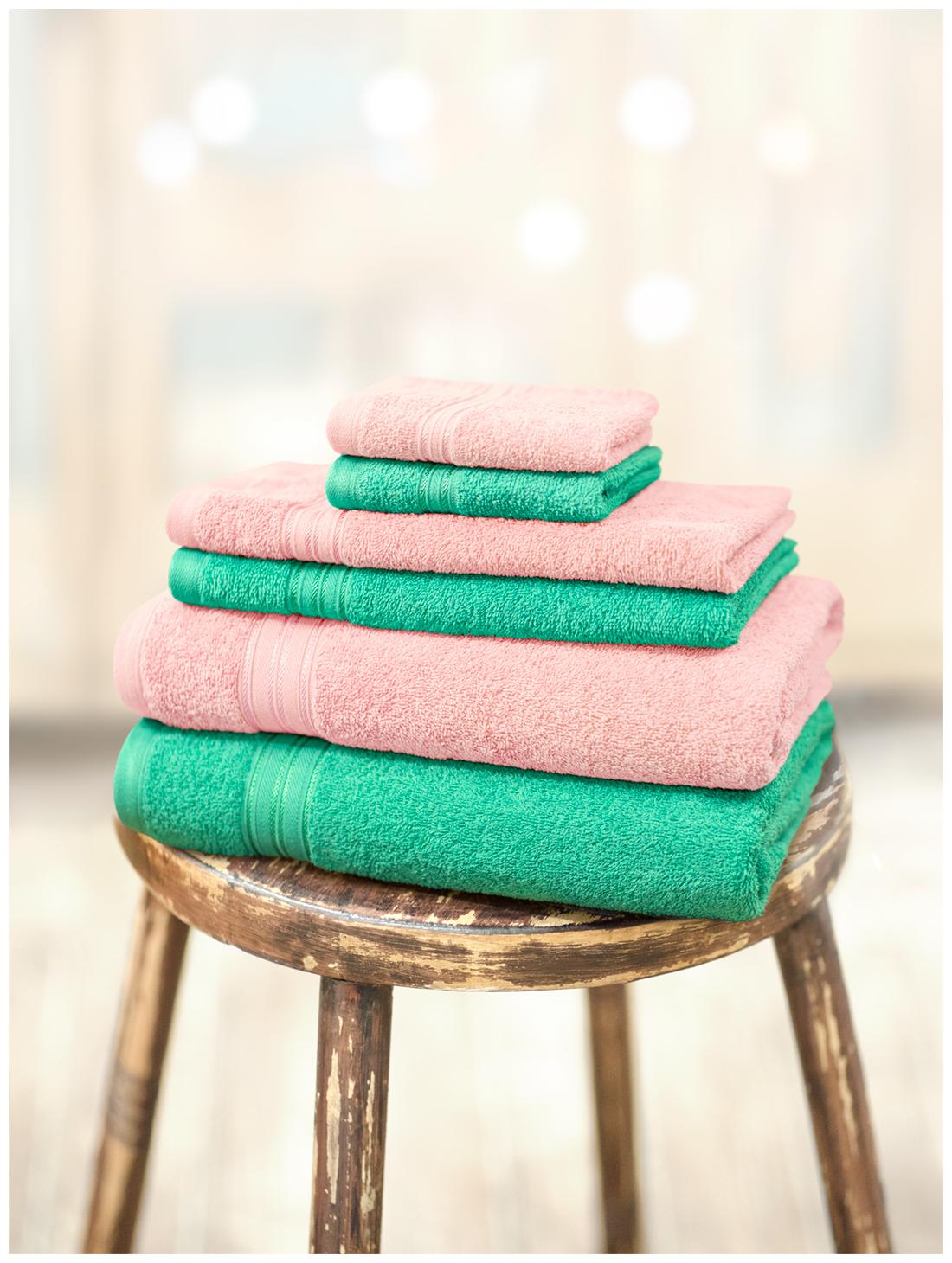 

Swiss Republic 480 GSM GSM Cotton Bath towel ( 6 pieces Green Pink )