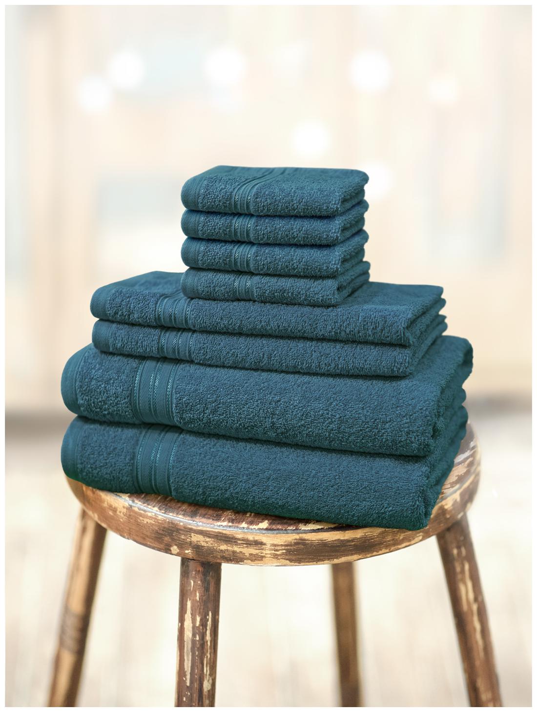 

Swiss Republic 480 GSM GSM Cotton Bath towel ( 8 pieces Blue )