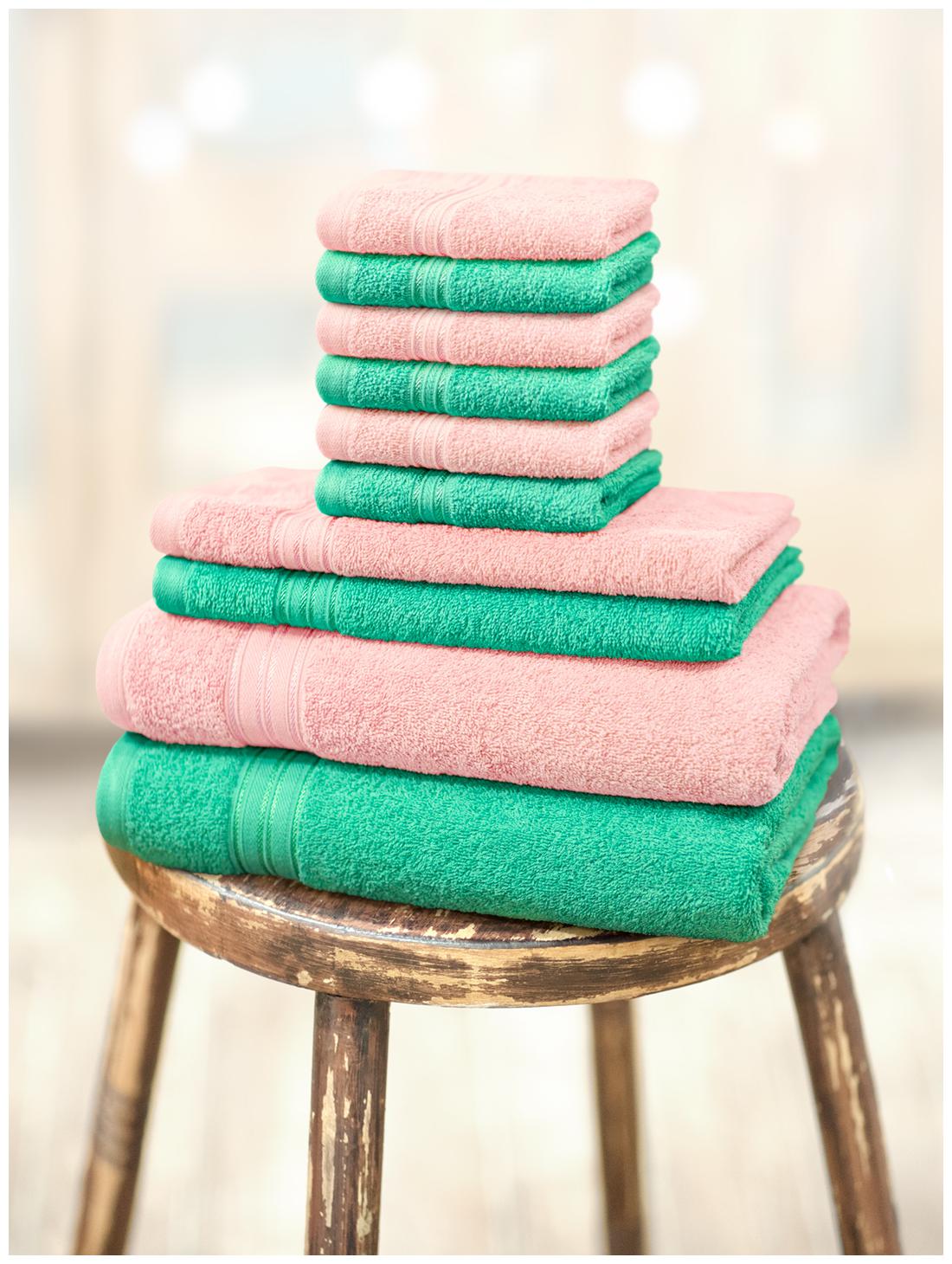 

Swiss Republic 480 GSM GSM Cotton Bath towel ( 10 pieces Green Pink )