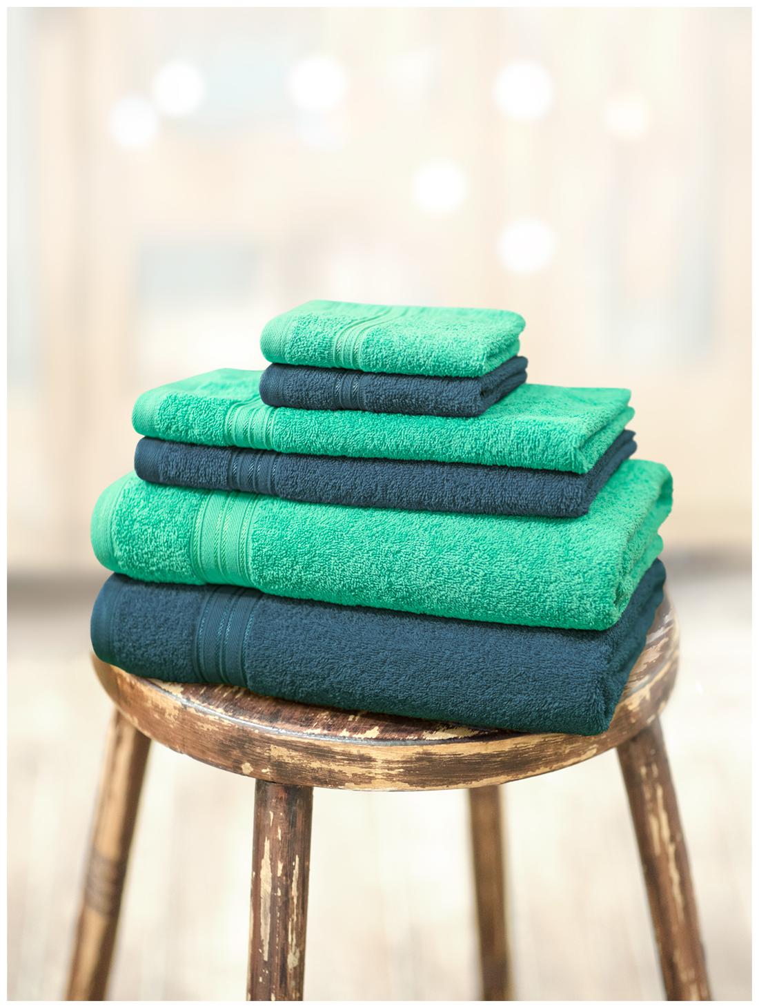 

Swiss Republic 480 GSM GSM Cotton Bath towel ( 6 pieces Green Blue )