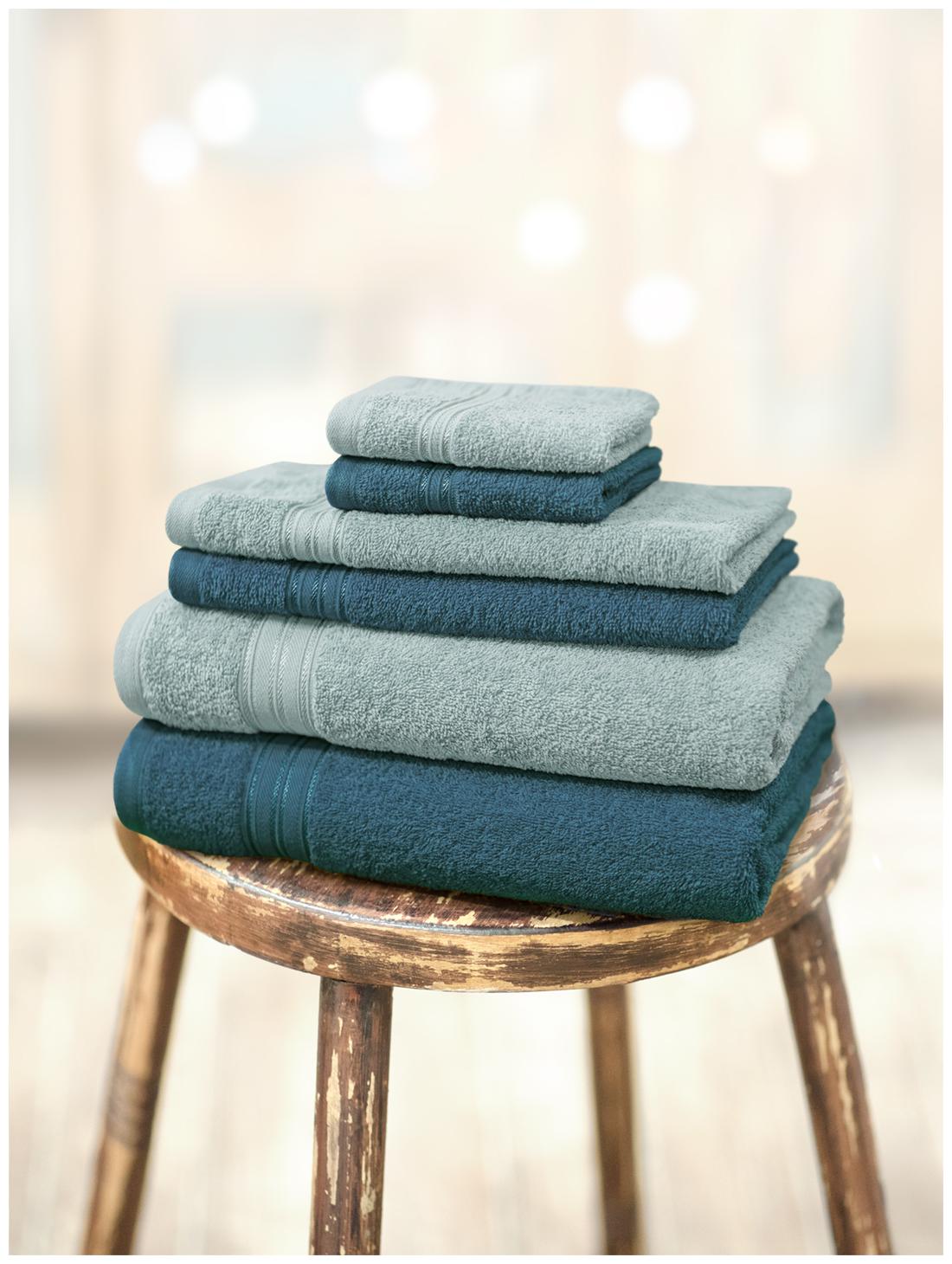 

Swiss Republic 480 GSM GSM Cotton Bath towel ( 6 pieces Grey Blue )