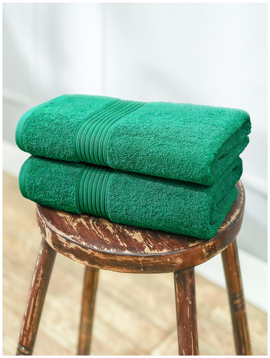 

Swiss Republic 630 GSM Cotton Bath towel ( 2 pieces Green )