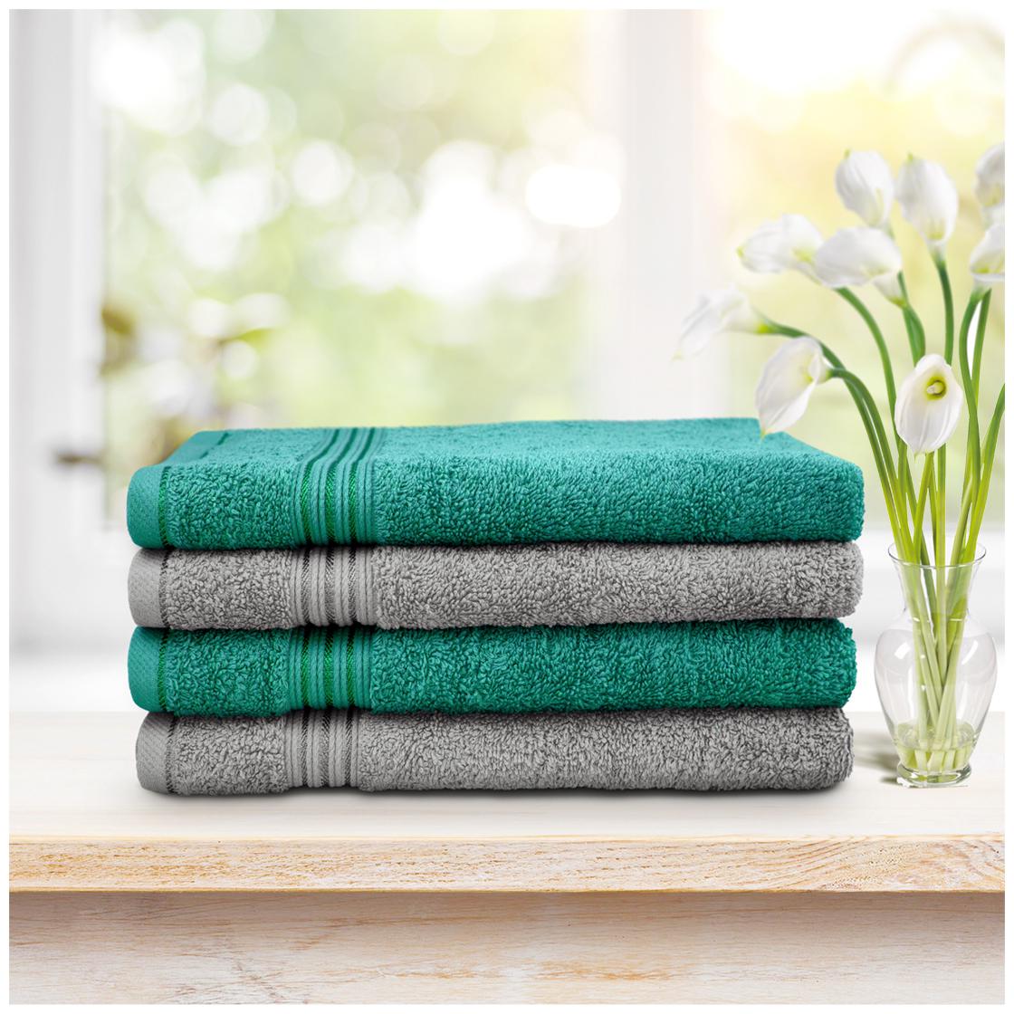 

Swiss Republic 630 Cotton Hand towel ( 4 pieces Grey Green )
